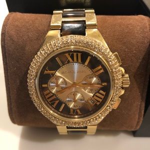 Michael kors gold and tortoise shell watch